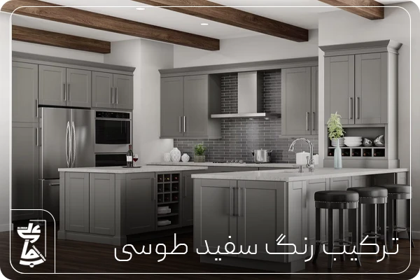 ترکیب رنگ سفید طوسی