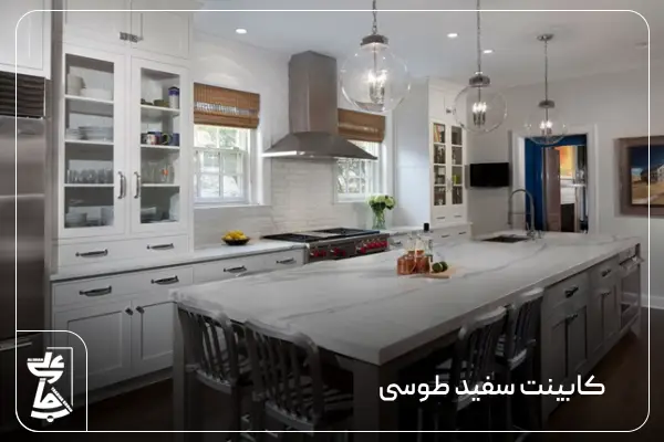 کابینت سفید طوسی